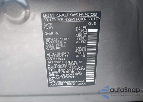 2020 Nissan Rogue Sv Fwd from USA, damaged, VIN KNMAT2MT3LP503352